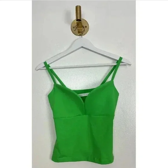 Susana Monaco Sweetheart Neck Camisole in Zing Green, Size S - Picture 3 of 5